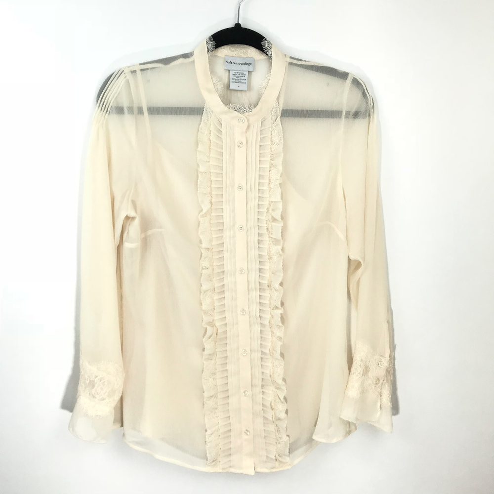 Soft Surroundings Ruffle Blouse Size Small w/ Tank